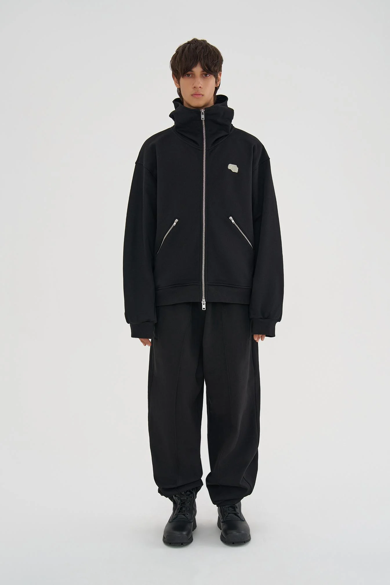 Толстовка на молнии с высокой застежкой double-layer — фото 2